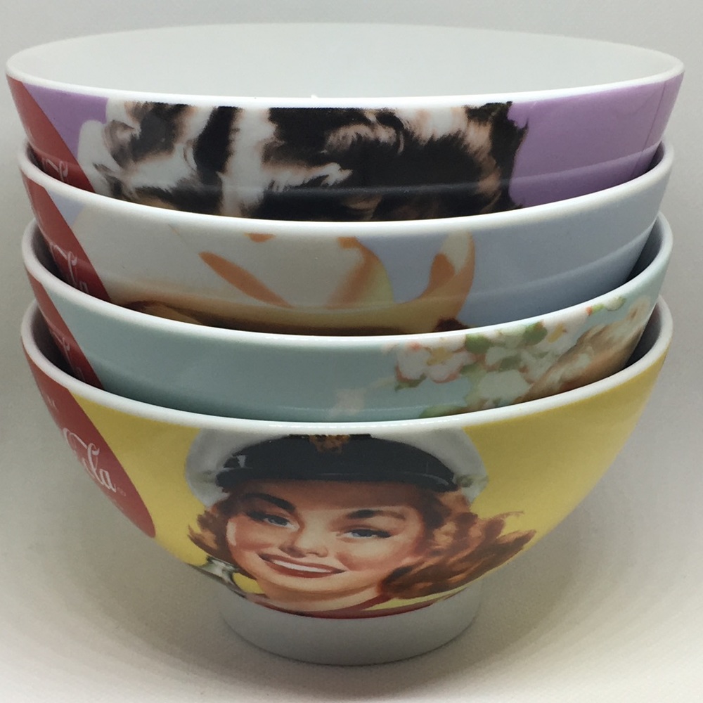 Vintage Coca Cola Ceramic Bowls ~ set of 4 ~